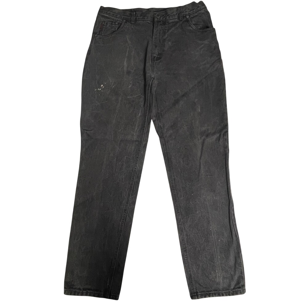 Vintage Bugle Boy Jeans Mens 36 Black Gray Faded Distressed Paint Splatter 90s